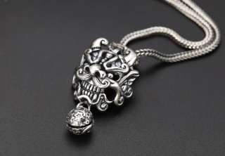 S925 sterling silver jewelry, vintage classic Chinese style pendant for men and women, Thai silver bell pendant