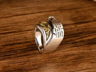 s925 sterling silver jewelry Thai silver retro men's gothic letter mask ring